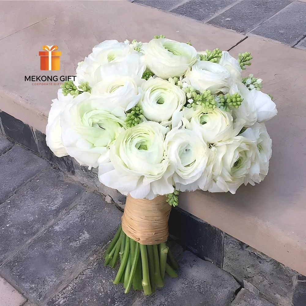 Bó Hoa Cưới Cầm Tay Mao Lương Trắng Tinh Khôi Tại TP.HCM